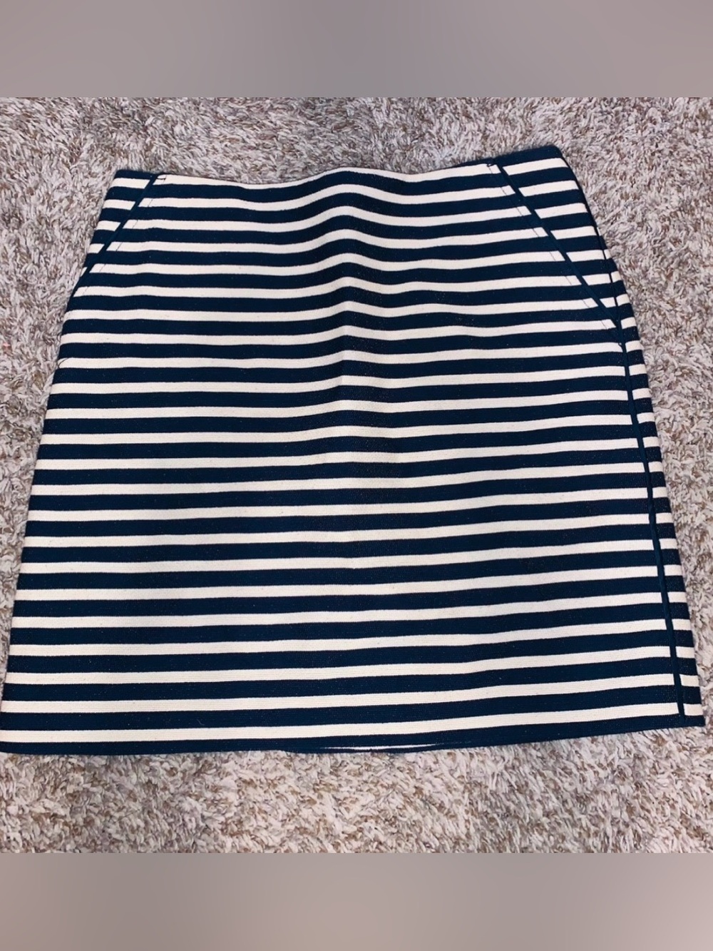 Banana Republic Navy and White Striped Skirt